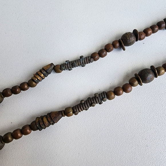 Vintage Metal Chunky Beaded Statement Necklace 26" - Picture 7 of 9